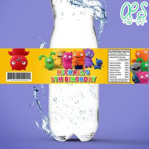 Ugly dolls Birthday Water Bottle Label Template to Print at Home Instant Download