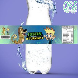 Johnny Test Birthday Water Bottle Label Template to Print at Home Instant Download