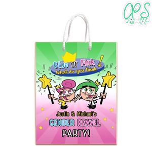 The Fairly Oddparents Gender Reveal Gift Bag Label Template Printable Instant Download