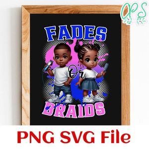 Fades or Braids Gender Reveal Customer request PNG file template