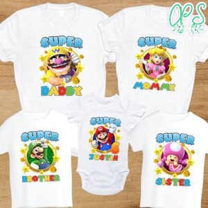 Super Mario Family Birthday Party T-Shirt