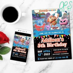 Chico Bon Bon Mobile Invite Customizable Template Instant Download