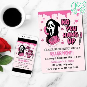 No you hang up Invitation Customizable Template to Print at Home Instant Download