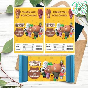 Brown and Friends Rice Krispies Treats Template Printable Instant Download