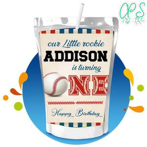 Little rookie Capri Sun Birthday Labels Digital File Printable Instant Download