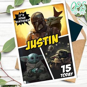 Mandalorian Personalized Birthday Card