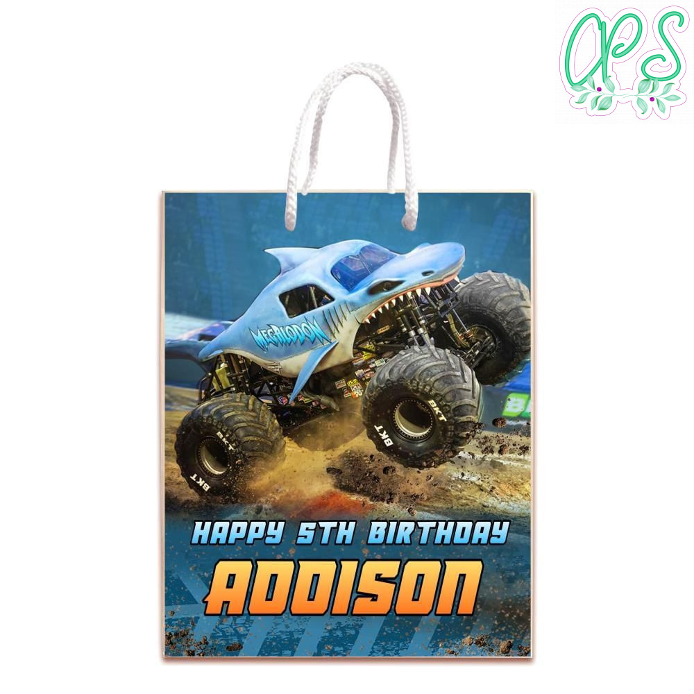 Megalodon Monster Gift Bag Label Template Printable Instant Download