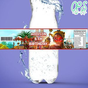 Maya and the Three Birthday Water Bottle Label Template to Print at Home Instant Download