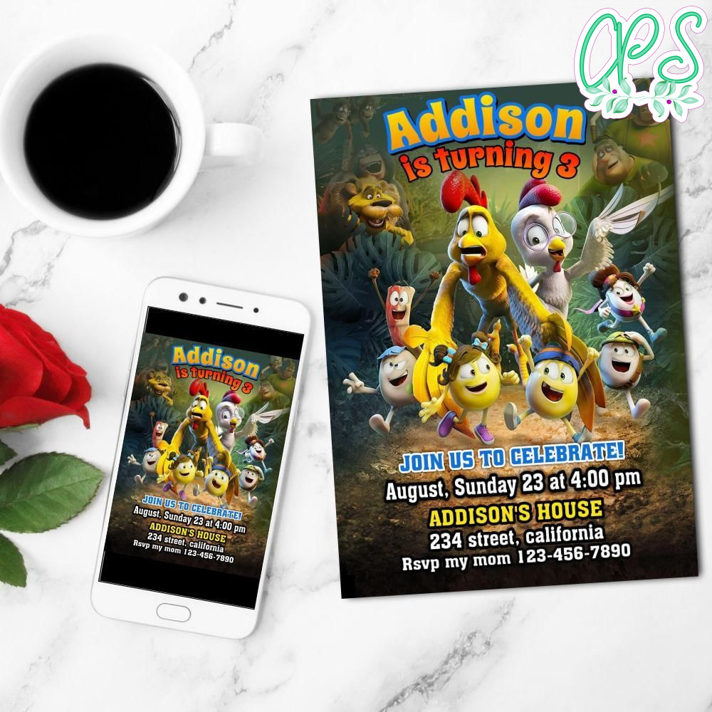 Little Eggs: An African Rescue Mobile Invite Customizable Template Instant Download