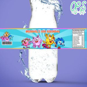 Baby Zoo Birthday Water Bottle Label Template to Print at Home Instant Download