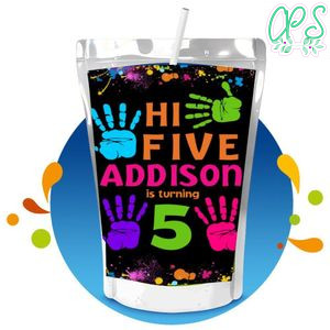 Hi Five Capri Sun Birthday Labels Digital File Printable Instant Download