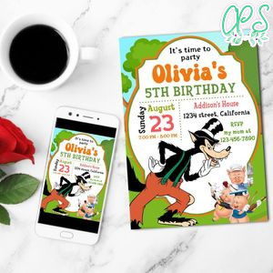 Big Bad Wolf Mobile Invite Customizable Template Instant Download