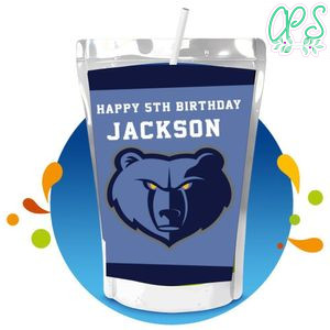 Memphis Grizzlies Capri Sun Birthday Label Digital File Printable Instant Download