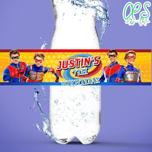 Henry danger Birthday Water Bottle Label Template to Print at Home Instant Download