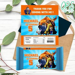 Paws of fury Candy bar Label Customizable Template Instant Download