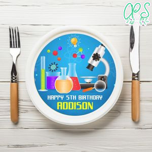 Science Birthday Plate Template Customizable To Print At Home Instant Download