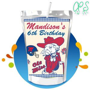 Ole miss Capri Sun Birthday Label Digital File Printable Instant Download