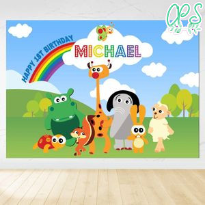 BabyFirst TV Birthday Backdrop Digital File Template Instant Download