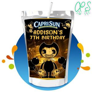 Bendy Capri Sun Birthday Labels Digital File Printable Instant Download