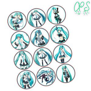 Hatsune Miku Cupcake Toppers Template Printable Instant Download