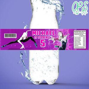 Gwen Birthday Water Bottle Label Template to Print at Home Instant Download