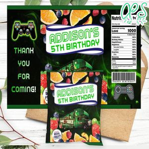Gametruck Birthday Party Fruit Snack Bag Digital File Printable Instant Download
