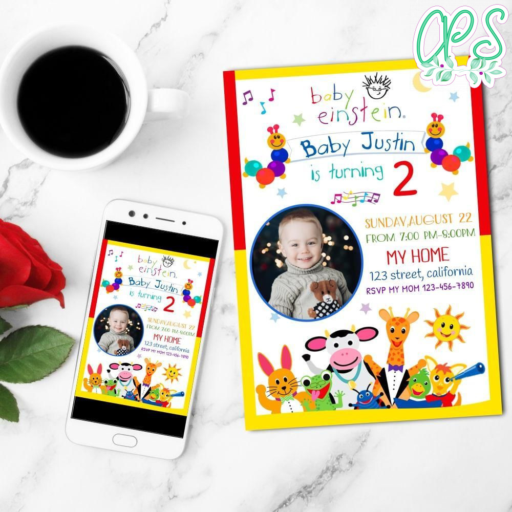 Baby Einstein Birthday Mobile Invite Customizable Template Instant Download