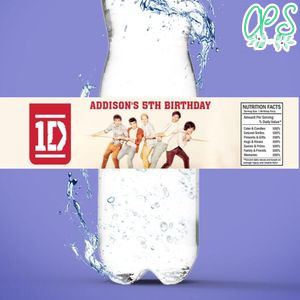 One Direction Birthday Water Bottle Label Template To Print At Home Instant Download