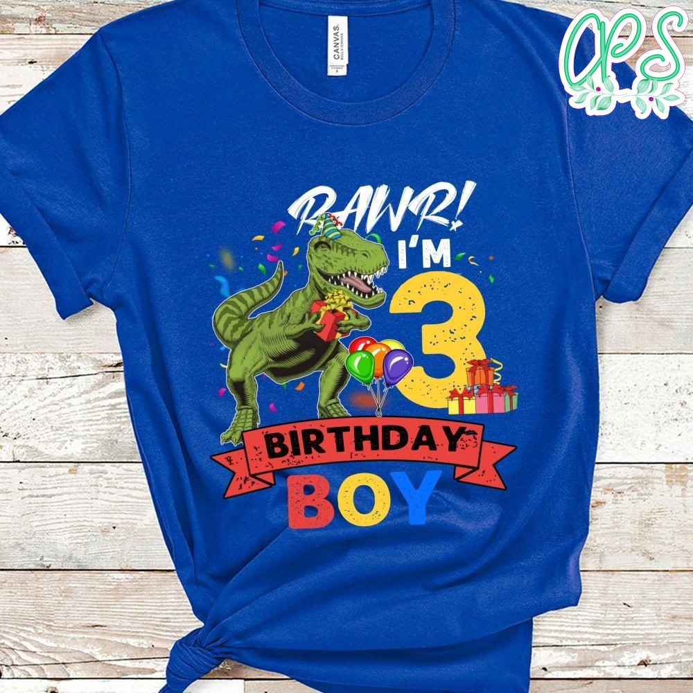 Three Rex Dinosaur Birthday Boy Customer request PNG file template