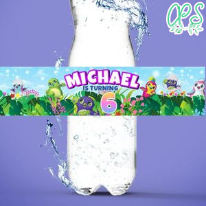 Hatchimal Birthday Water Bottle Label Template to Print at Home Instant Download