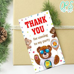 Build A Bear Thank You Tag Customizable Template To Print At Home Instant Download