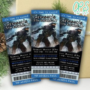 Halo Ticket Invitation Customizable Template Instant Download