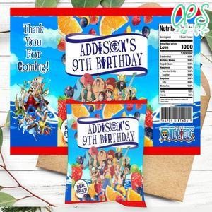 One Piece Birthday Party Fruit Snack Bag Digital File Printable Instant Download