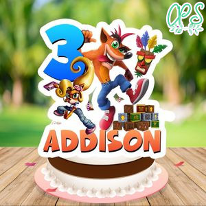 Crash bandicoot Cake Topper Template Printable Instant Download