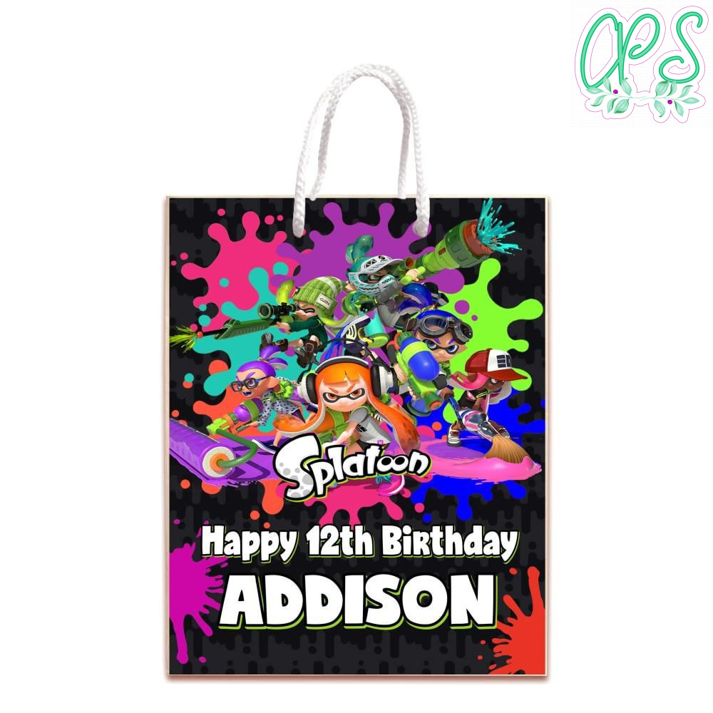 Splatoon Gift Bag Label Template Printable DIY | Partyinvitedesign