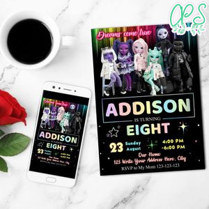 Shadow High Invitation Customizable Template to Print at Home Instant Download