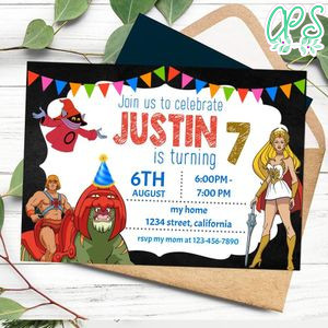 He-man Invitation Customizable Template to Print at Home Instant Download