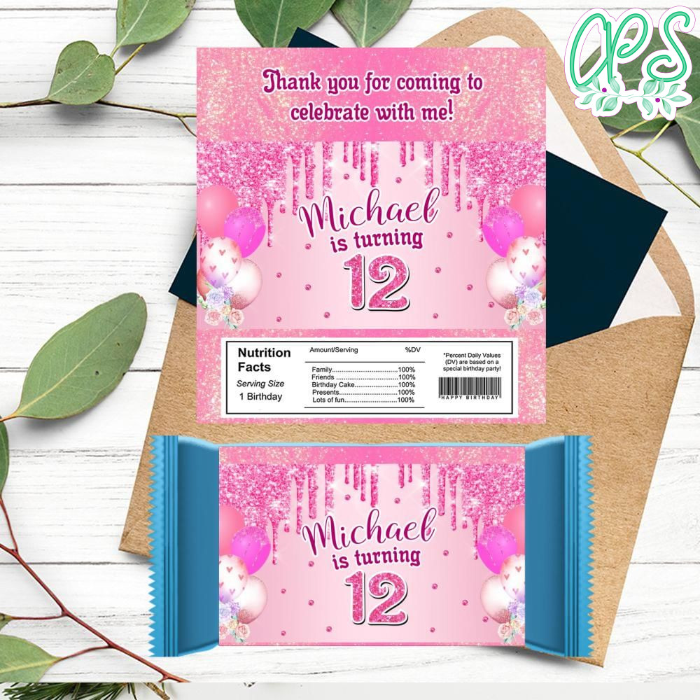 Shades of pink Candy bar Label Customizable Template DIY ...