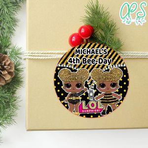 Queen Bee Lol Circle Sticker Template Customizable to Print at Home Instant Download