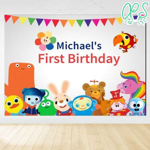 Baby First TV Birthday Backdrop Digital File Template Instant Download