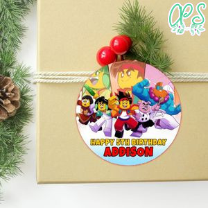 Monkie kid Circle Sticker Template Customizable to Print at Home Instant Download