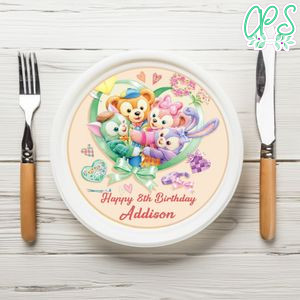 Duffy And Friends Birthday Plate Template Customizable To Print At Home Instant Download