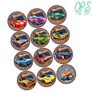 Hot Wheels Cupcake Toppers Template Printable Instant Download