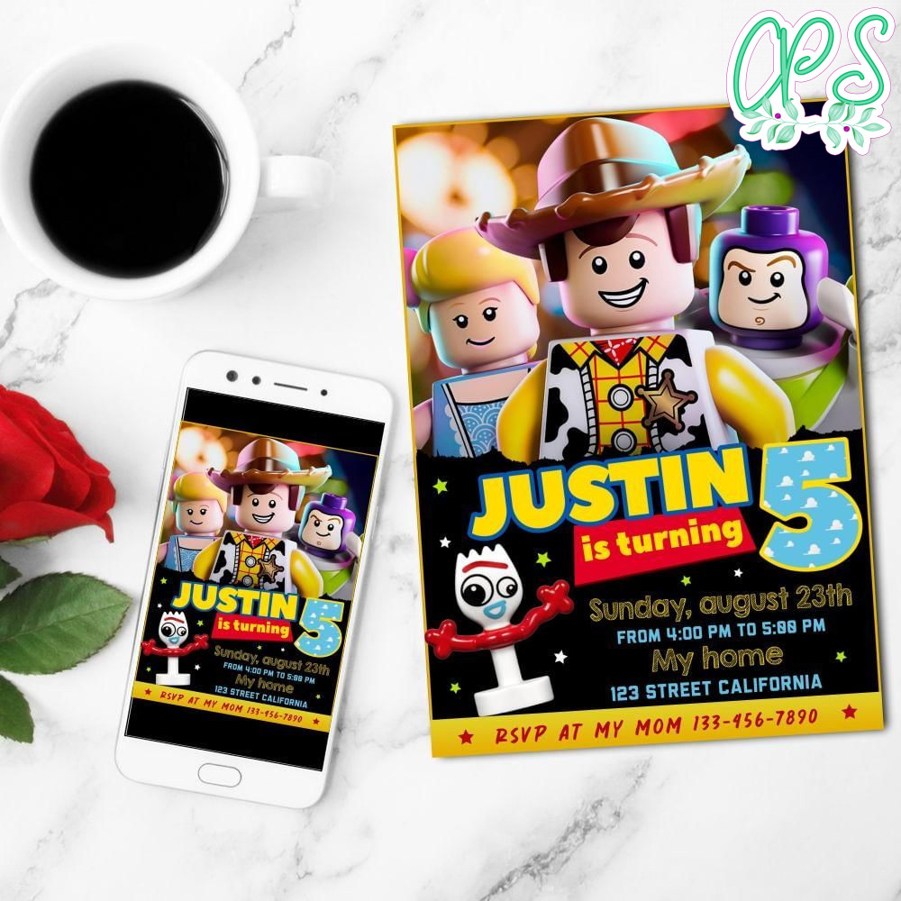 Amazing Lego Toy Story Birthday Mobile Invite Customizable Template Instant Download