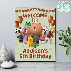 Brown And Friends Birthday Welcome Sign Digital File Printable Instant Download