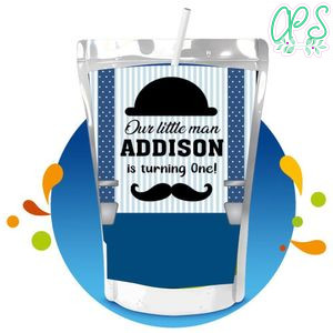 Little man Capri Sun Birthday Labels Digital File Printable Instant Download