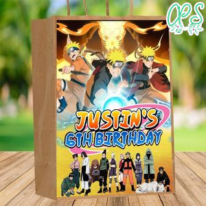 Naruto Shippuden Gift bag label Template Printable Instant Download
