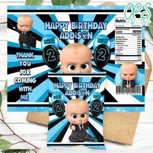 Boss Baby Birthday Party Chip Bag Digital File Printable Instant Download