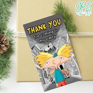 Hey Arnold Thank You Tag Customizable Template To Print At Home Instant Download
