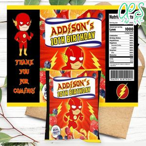 Flash Baby Birthday Party Fruit Snack Bag Digital File Printable Instant Download